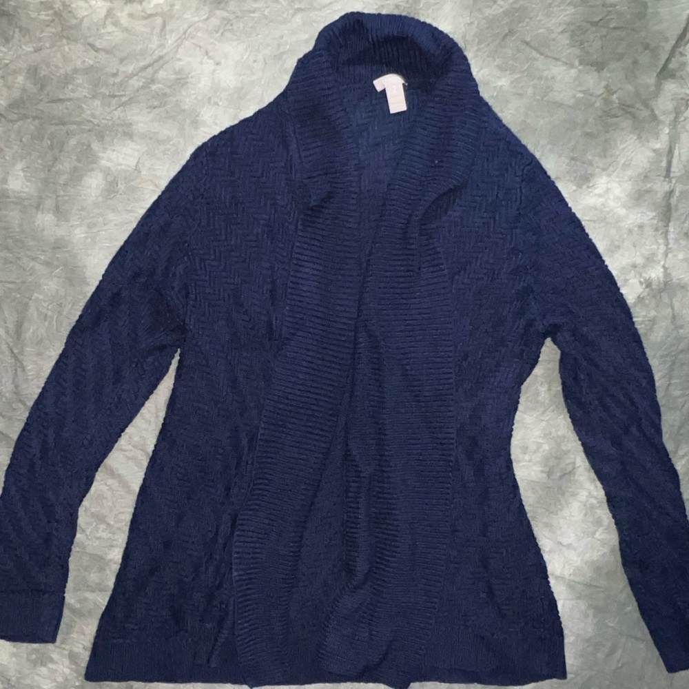 Chico's Size 2 Navy Cardigan Sweater